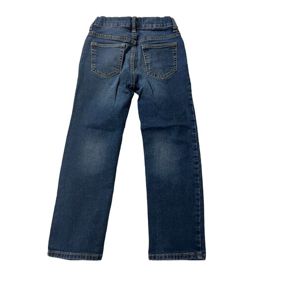 GAP Denim Stretch Straight Jeans Boys Size 7 Distressed Dark Wash Excellent very - Picture 2 of 4